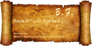 Benkóczi Ferenc névjegykártya