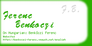 ferenc benkoczi business card
