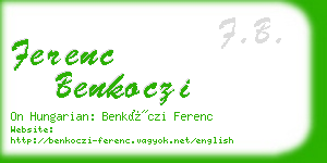 ferenc benkoczi business card